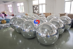 super giant silver inflatable chrome mirror finish balloon big shiny balls for parties, corporate events decoration