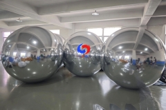 Gold silver giant metallic inflatable chrome mirror spheres balloon big shiny balls for parties & events decoration