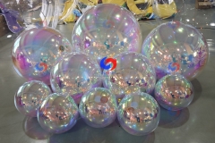 40cm / 60cm / 80cm / 100cm big shiny pearls balloons inflatable Iridescent mirror balls with air pumps included