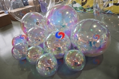 40cm / 60cm / 80cm / 100cm big shiny pearls balloons inflatable Iridescent mirror balls with air pumps included