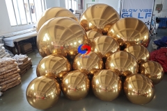 2ft/2.6ft/3.3ft/5ft/ 6ft/6.6ft decorative gold colours inflatable mirror balloons golden big shiny balls with pumps