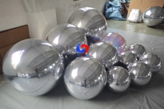 themed event ceiling decoration re-usable giant inflatable chrome spheres mirror balls big shiny silver color balloons