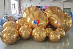 parties, corporate events, conferences, photoshoots, backyards, pools decor big shiny gold inflatable chrome mirror balls