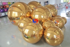 parties, corporate events, conferences, photoshoots, backyards, pools decor big shiny gold inflatable chrome mirror balls