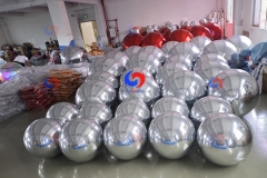 Melbourne event wedding decor magnificent big shiny balls silver inflatable balloons sparkling silver mirror spheres