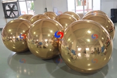 Event sparkling decoration big shiny silver /gold /iridescent mirror chrome balls golden metallic spheres / balloons