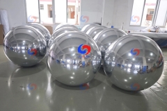 Peasy fold deflate reusable big shiny balls repeat use giant silver inflatable balloons sparkling mirror spheres