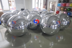 Peasy fold deflate reusable big shiny balls repeat use giant silver inflatable balloons sparkling mirror spheres