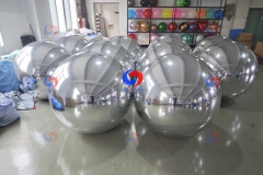 Peasy fold deflate reusable big shiny balls repeat use giant silver inflatable balloons sparkling mirror spheres