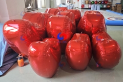 Sparkling Inflatable chrome colored orbs big sturdy silver / red heart balloons Big Shiny Heart - choose color & size