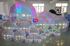 amazing decoration Big Shinny pearl bubble inflatable mirror balls Iradescent shinny balls for hire business