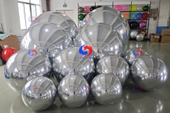 40cm / 60cm / 80cm giant silver mirror inflatable balls big shiny silver inflatable mirror balls