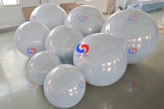 60 cm / 90 cm / 120 cm Xmas decoration super white balloons snow white big shiny balls with metal D ring 