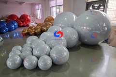 60 cm / 90 cm / 120 cm Xmas decoration super white balloons snow white big shiny balls with metal D ring 