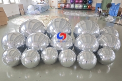 giant decorative silver inflatable mirror balls globe big shiny metallic silver inflatable chrome balls