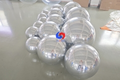 giant decorative silver inflatable mirror balls globe big shiny metallic silver inflatable chrome balls