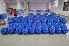 Photozone ceiling decor 1.3 ft /2 ft 4 /3 ft giant blue metallic chrome balloons blue inflatable mirror balls