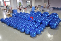 Photozone ceiling decor 1.3 ft /2 ft 4 /3 ft giant blue metallic chrome balloons blue inflatable mirror balls