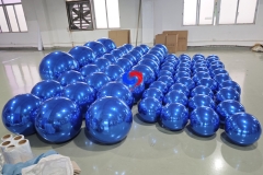 Photozone ceiling decor 1.3 ft /2 ft 4 /3 ft giant blue metallic chrome balloons blue inflatable mirror balls