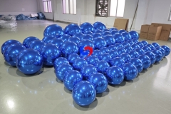 Photozone ceiling decor 1.3 ft /2 ft 4 /3 ft giant blue metallic chrome balloons blue inflatable mirror balls