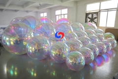 super large Pearl translucent PVC inflatable mirror balls Iridescent pink BIG shiny balls/spheres