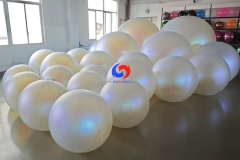 Gutefun New Arrival Big Shiny Inflatable Mirror balloons - Pearl iridescent WHITE balls 