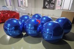 BIG shiny blue mirror balls Blue PVC Spheres with pump for US outlet plug