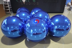 BIG shiny blue mirror balls Blue PVC Spheres with pump for US outlet plug