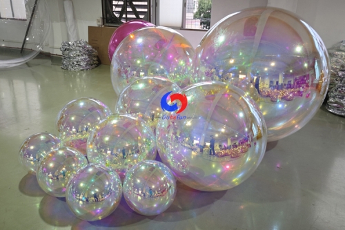 Door to door shipping 1.3ft / 2ft / 2.6ft /3ft / 4ft / 5ft giant big shiny Iridescent/pearl inflatable mirror balls