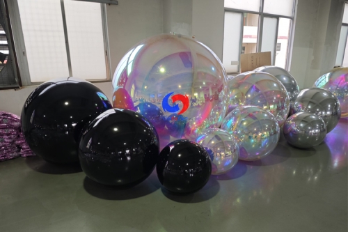 2ft / 3ft/ 4ft / 6ft black, silver and iridescent big shiny inflatable mirror balls for Xmas parties events decoration