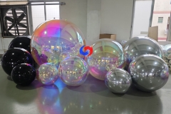 2ft / 3ft/ 4ft / 6ft black, silver and iridescent big shiny inflatable mirror balls for Xmas parties events decoration