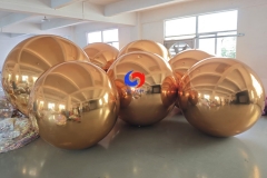 Gold Mirror Ball Inflatable Big Shiny Balls Giant Disco Party Balloon Christmas Event Decor Reflective PVC Large Mirror Sphere