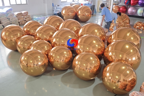 effortlessly inflatable durable Reflect light beautifully gold shiny balls bubble balls for huge wedding decorations