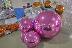 Luxury Pink big shiny inflatable mirror bubble balls for large Xmas Birthday Wedding party decorations