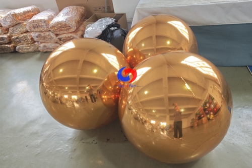 Giant Gold big shiny inflatable mirror bubble balls for large Xmas party commercial events backdrop decorations