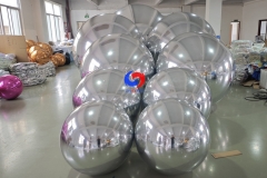 Reusable Bubble Balloon event party backdrop decoration giant ornament spheres Silver Big shiny Inflatable Mirror Ball