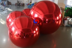 event party backdrop decor Red Inflatable Mirror Ball Reusable Big Bubble Balloon giant Christmas ornament spheres