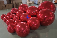 Giant Christmas event party backdrop decor ornament spheres Red Big shiny Inflatable Mirror Ball Reusable Bubble Balloon