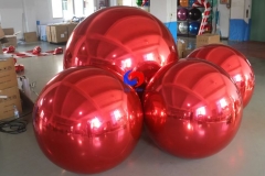 event party backdrop decor Red Inflatable Mirror Ball Reusable Big Bubble Balloon giant Christmas ornament spheres