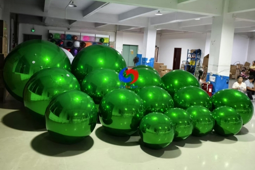 Christmas holiday parties decor Dark green / deep green Big Shiny mirror balls stunning giant ornament spheres