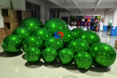 Christmas holiday parties decor Dark green / deep green Big Shiny mirror balls stunning giant ornament spheres