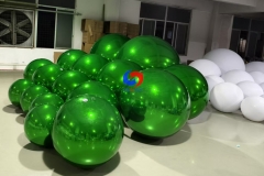 Christmas holiday parties decor Dark green / deep green Big Shiny mirror balls stunning giant ornament spheres