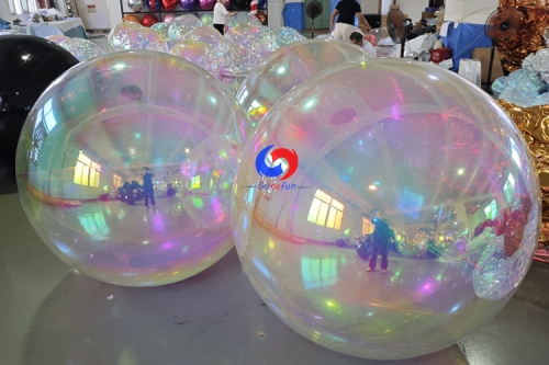 Corporate events Milestone birthdays baby showers decor Giant shiny Iridescent inflatable mirror balls /spheres / balloons