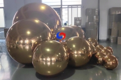 Christmas Party Events Decor Giant shimmery balloons big shiny gold / golden inflatable mirror balls /spheres