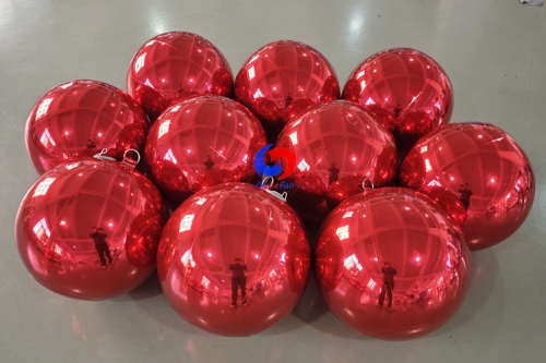 Stunning birthday party celebrating decorations big shiny inflatable balloons Giant Red mirror ornament ball / spheres