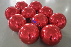 Stunning birthday party celebrating decorations big shiny inflatable balloons Giant Red mirror ornament ball / spheres