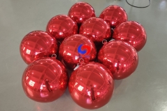 Stunning birthday party celebrating decorations big shiny inflatable balloons Giant Red mirror ornament ball / spheres