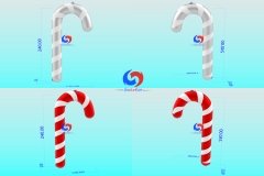 4ft, 6ft, 8ft, and 10ft Big Shiny Giant Inflatable Shiny Candy Canes for indoor outdoor decorating any festive setting