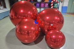 beautiful memorable event decorations big shiny Red Giant inflatable mirror ornament ball / spheres /balloons