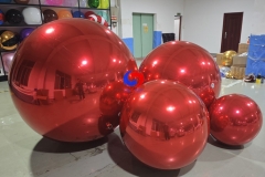 beautiful memorable event decorations big shiny Red Giant inflatable mirror ornament ball / spheres /balloons